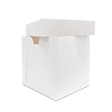Amour Packaging Amour Cake Box - Caja de cartón resistente de alta calidad con tapa para llevar tartas altas decorativas de bodas y celebraciones, fácil montaje con mecanismo de bloqueo, paquete de 5
