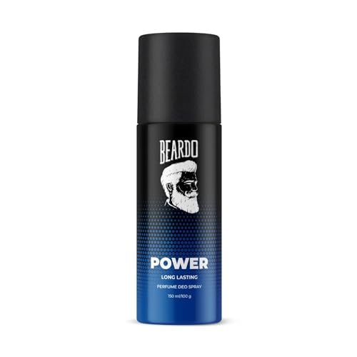 BEARDO PERFUME DEO SPRAY – Power, 150ml | Get compliments with Long lasting Woody, Aromatic Deodorant Brand | Ideal gift for Men | Christmas gift for men | Gift For Friends | Gift for men