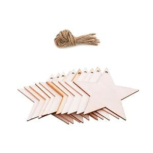 BABYVIVA 20 Stück Weihnachtsholz Ornament Sterne