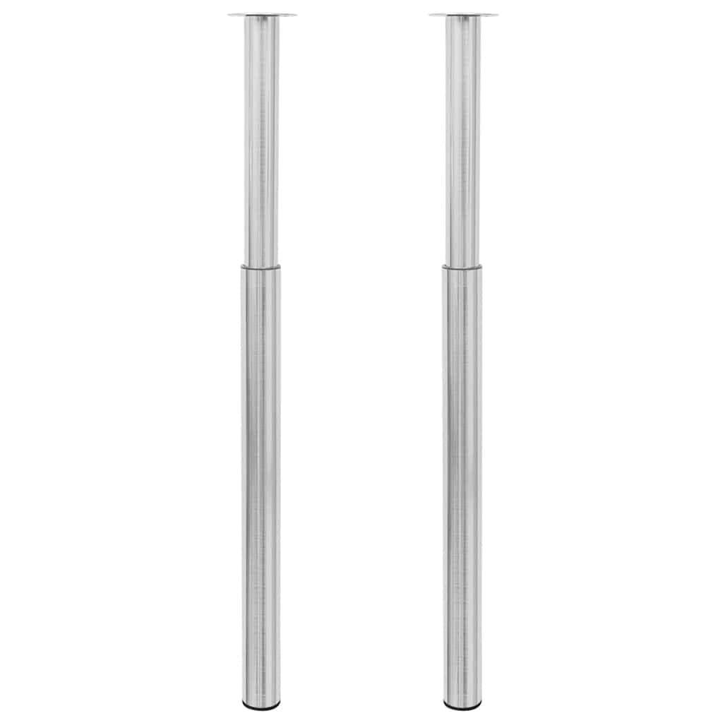 Patas telescópicas de acero inoxidable, altura regulable, 710-1100 mm, 60 mm de diámetro, patas para muebles, robustas, estables, fáciles de montar, para mesas de desayuno, encimeras