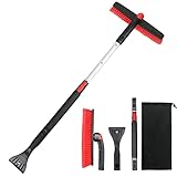 Viopic 3 in 1 Snow Brush, Extendable 38’ Car Ice Scraper and Snow Brush, Snow Scraper w/360°...