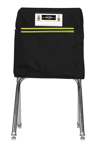 Seat Sack Double-Pocket Chair Storage - 14 Inches, Black - The double pocket is the perfect addition to classrooms, study areas, and home learning spaces.