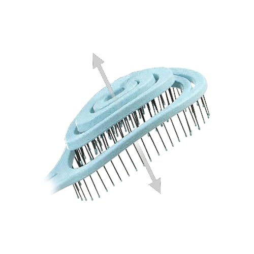 Chiara Ambra Organic Detangling Hair Brush for Women, Men & Children, Unique Spiral Hairbrush, Vented Hair Straightening Brushes for Straight, Curly & Wet Hair - Does not Pull on Hair – Light Blue