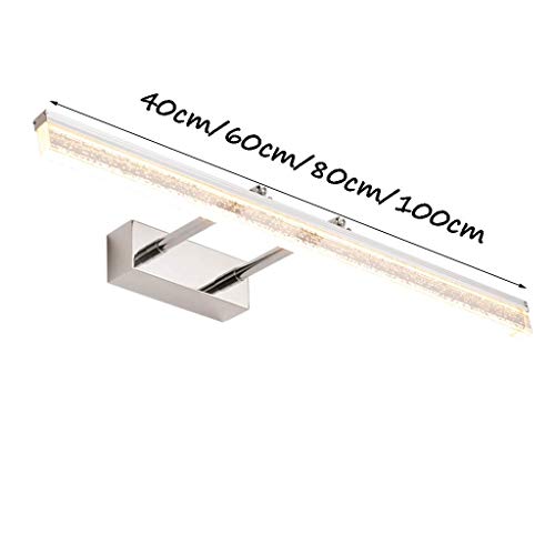 SXSGSM Reflektory lustrzane LED, teleskopowa regulowana lampa do szafki z lustrem łazienkowym (kolor: ciepłe białe światło-40 cm) nowa
