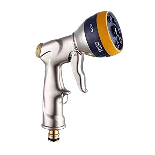 Pistola de agua de 7 funciones de metal Manguera ajustable Aleación de zinc Jardín Lavado de autos Flor de riego Pistola de agua de alta presión Pistola de agua Pistola de agua de alta presión