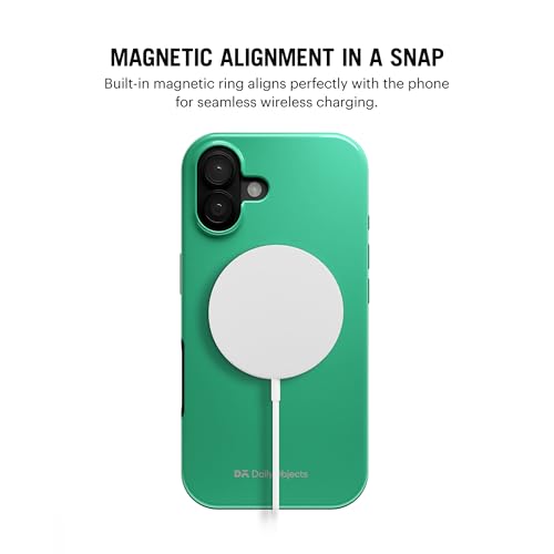 Image of DailyObjects Polycarbonate Enamel Bumper Magsafe Case for iPhone 16 Compatible with Mag-Safe Wireless Charging | Mint Hybrid Magnetic Back Cover