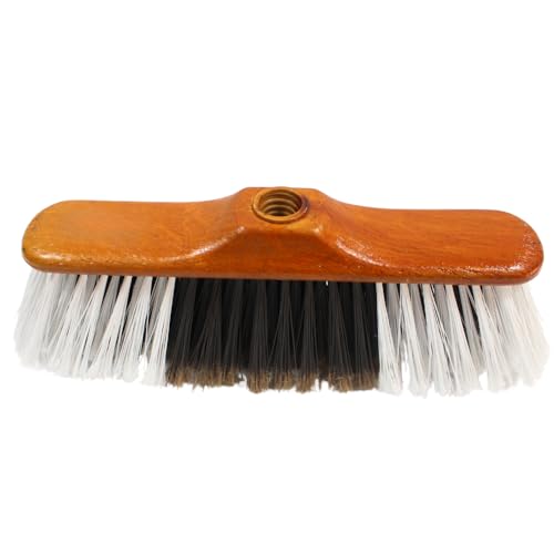 KEROPPA Cepillo para Parquet y Tarimas, Escoba para Barrer, Cepillo de Limpieza del Hogar, Cerdas Ultra Finas, Suave, para Recoger Polvo y Pelusa, Blanco y Marrón