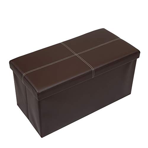 Otto & Ben Folding Toy Box Chest with Memory Foam Seat Faux Leather
