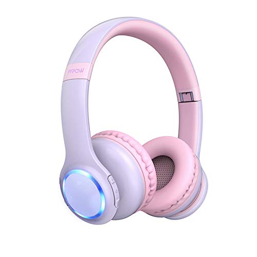 Preisvergleich Produktbild xiaoxioaguo Kinder Headset Faltbar Bluetooth Headset mit Mikrofon LED Licht 85dB Lautstärkebegrenzung Headset