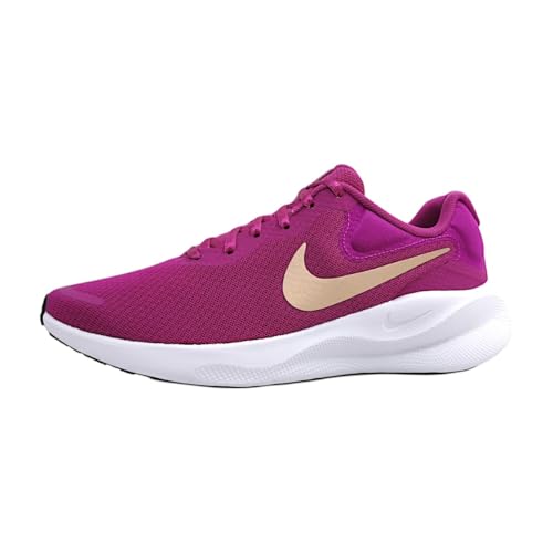 Nike Revolution 7 Straßenlaufschuh für Damen, Zapatillas de Correr en Carretera Mujer, Hot Fuchsia Mtlc Red Bronze White Black, 40 EU