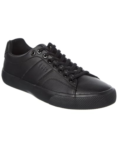 Image of BOSS Men's Aiden Logo Block Leather Low Top Sneakers