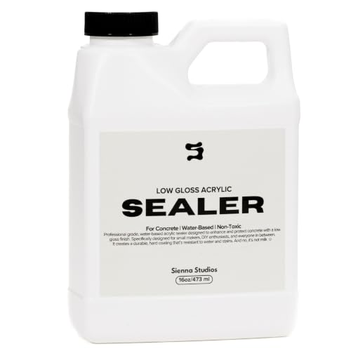 Sienna Studios Acrylic Sealer for Concrete & Cement Crafts Low Gloss Non-Toxic Water Resistant Compatible with Jesmonite 16 oz