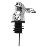 MUCKLILY Hasen-Weinausgießer Schnapsausgießer und Stopfen Belüfter Weinausgießer Kaninchen-Weinöffner Weinflaschenverschluss Scheiben zum Ausgießen von Wein Weinkaraffe Zinklegierung Silber