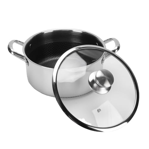 Olla para Sopa de 24 Cm, Acero Inoxidable 316, Diseño de 3 Capas con Grabado de Doble Cara para Todo Tipo de cocinas.