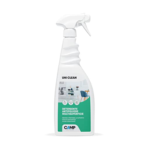 Camp UNI CLEAN, Detergente Limpiador Universal Hogar Spray, Multi-superficie, Multiusos, AntiPolvo, Antiestático, Agradablemente perfumado, Acción Desinfectante, 750ml