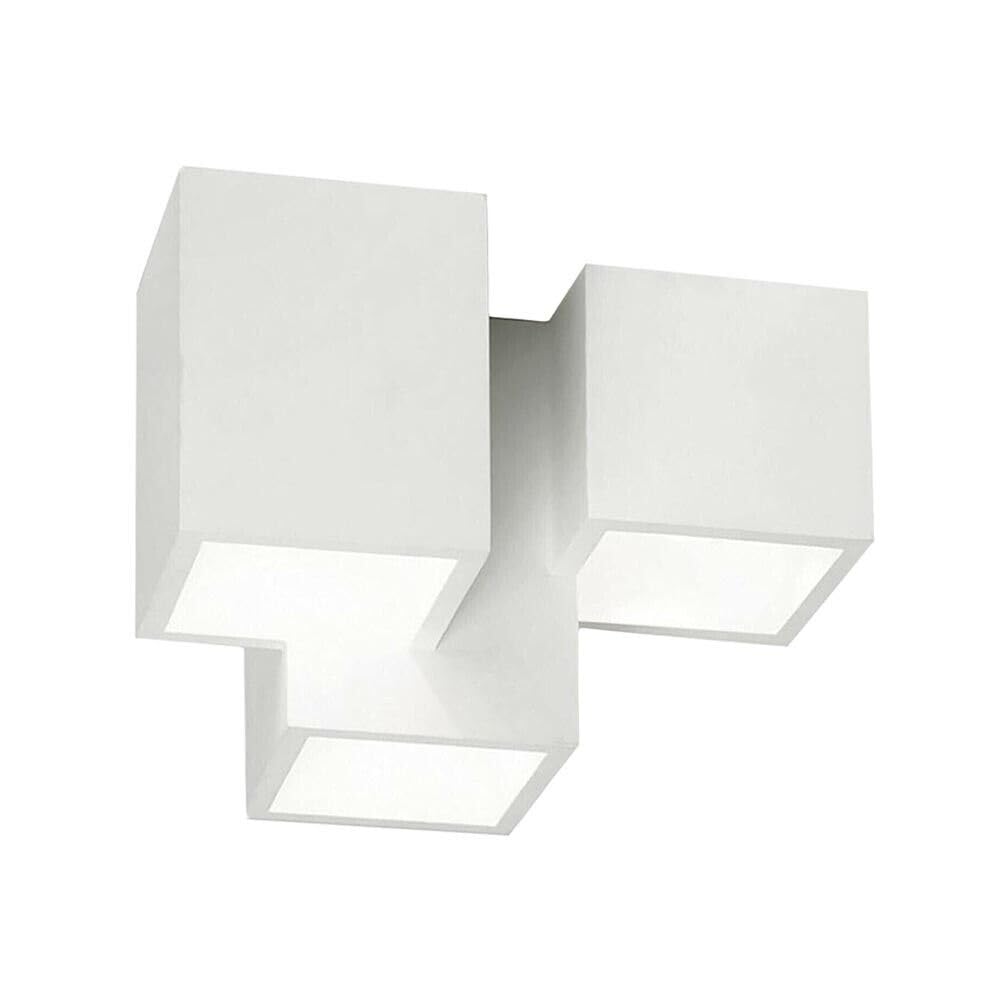 Lampadario da soffitto 3 cubi in gesso verniciabile supporto per faretto gu10
