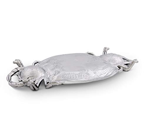 Arthur Court Aluminum Metal Crab Platter/Tray Heavy Quality Coastal Décor for Serving Food and Drinks 24 Inches x 13.5 Inches - Thumbnail 2