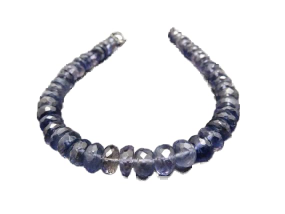 Bracelet iolite perles de gemmes bleues 3-5mm et bijoux en pierres véritables LCBR-3632