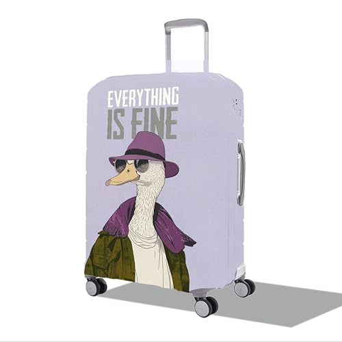 Image of WanderWraps Spendex Polyester Protective Luggage Cover | Hard Luggage Trolley Bag Cover | Washable | Dust Proof | Stretchable | L - 28 inch | Dapper-Drake