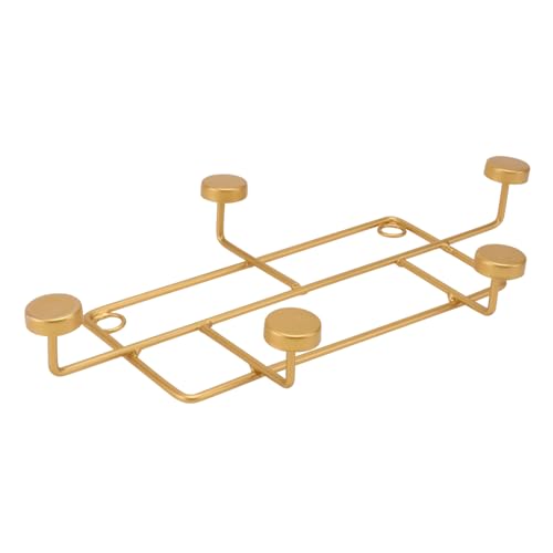 GALPADA Gancho de Pared Práctico y Versátil para Cocina y Dormitorio Colgador sin Rastro Organizador Compacto para Utensilios y Ropa Diseño Geométrico Dorado Pequeño
