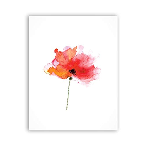 Art mural pavot rouge peinture florale sur toile de coton haute definition