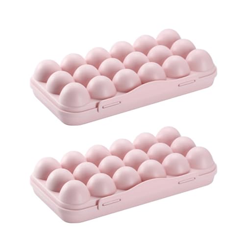 UPKOCH Pink Egg Tray Pp Stackable Holder up to 18 Eggs 2 pack