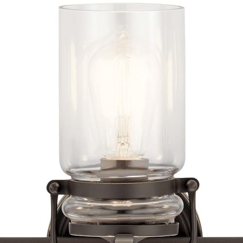Image of KICHLER Brinley 24 inch 3 Light Vanity Light with Clear Glass in Olde Bronze