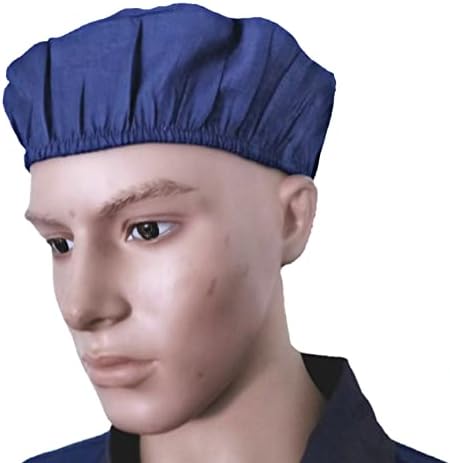Trance Cotton Washable & Reusable Head Cap | Multipurpose Head Cover cap for Kitchen Cooking, House Cleaning, Garden & Farms | Food & Processing Industries, Hotels Hygiene Caps (Pack of 6, Dark Blue)