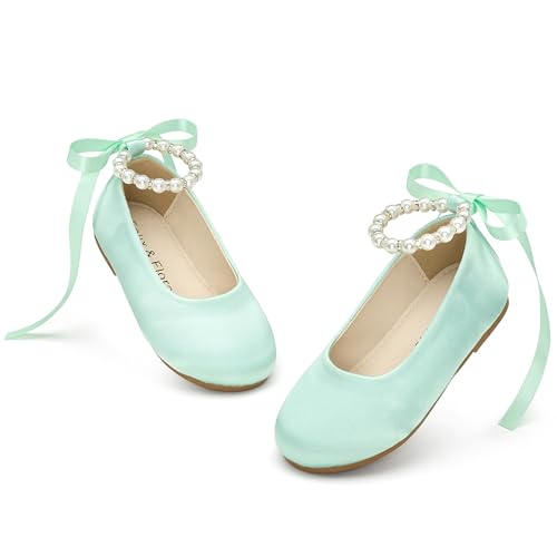 Image of Felix & Flora Girls Toddler Little Ballet Shoes - Flower Girls Mary Jane Flats Dress Shoes Party Wedding