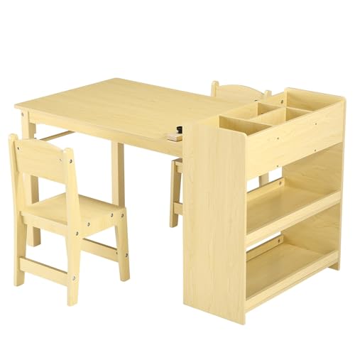 Bureau enfant en bois rose avec 2 chaises Zstar - 5