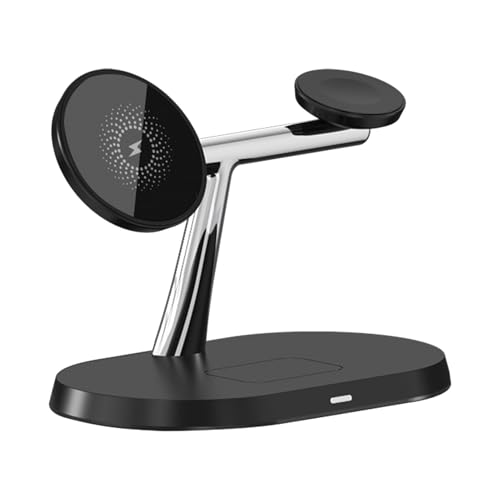 Cargador de teléfono inalámbrico | Soporte de soporte de reloj de mesa multifuncional | Estación de carga inalámbrica de 15 W, soporte de carga inalámbrico magnético, soporte CARIC