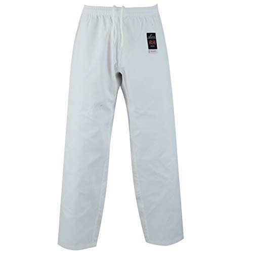 Malino - Pantaloni da karate separati, 7 oz, in policotone, colore: Bianco