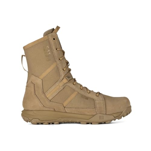 5.11 Tactical Men's 8-Inch Boots with Side Zipper, All Terrain A/T ARID Boot, Coyote Brown, Style 12438ABR