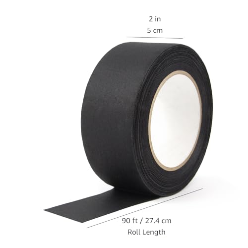 Amazon Basics No Residue, Non-Reflective Gaffers Tape - 2 inch x 90 feet, Black