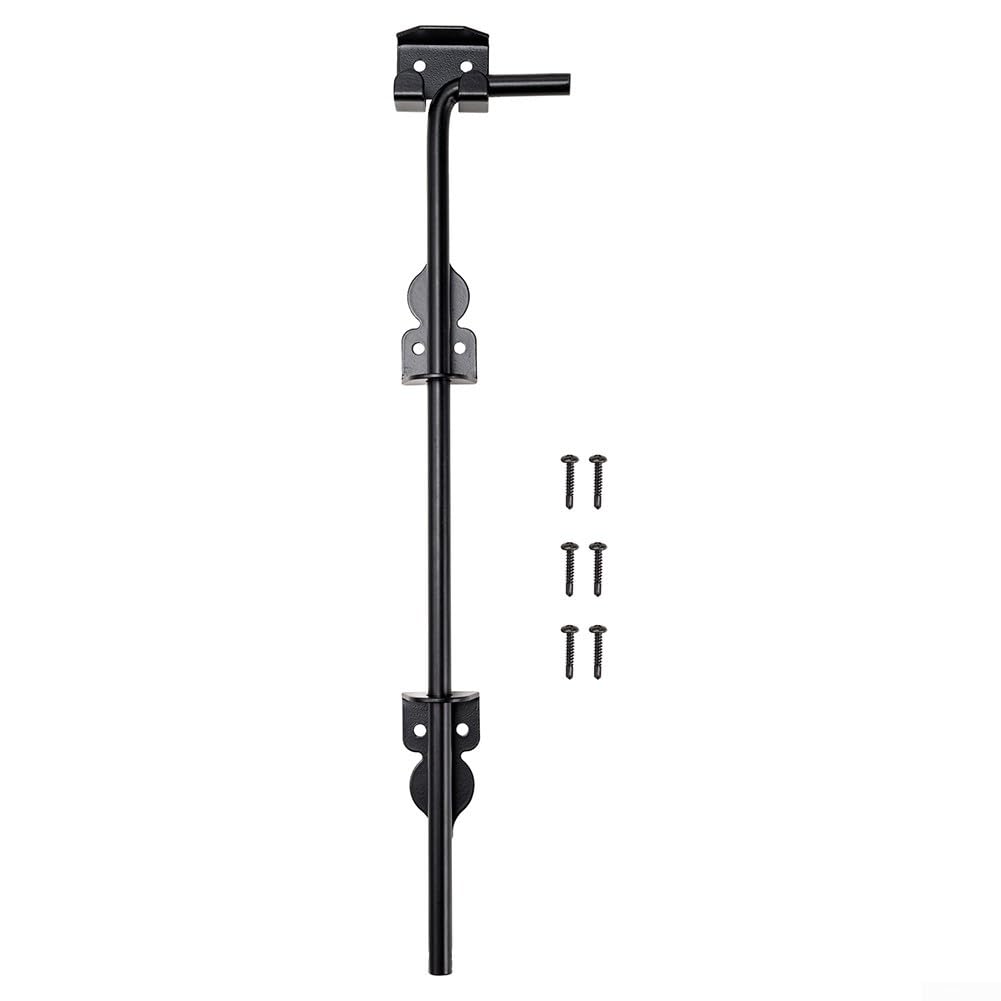 Heavy Duty Black for Cane Bolt 12" Gate Drop Rod for Sliding Doors and Barn Hardware
