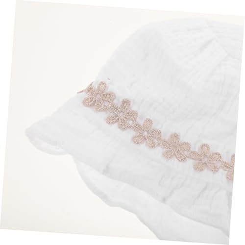 Wide Brim Sun Hat for Adjustable UV Protection Fisherman Hat for Summer Outdoor Activities Vacations and Beach Trips Cute Design for Year Old White3