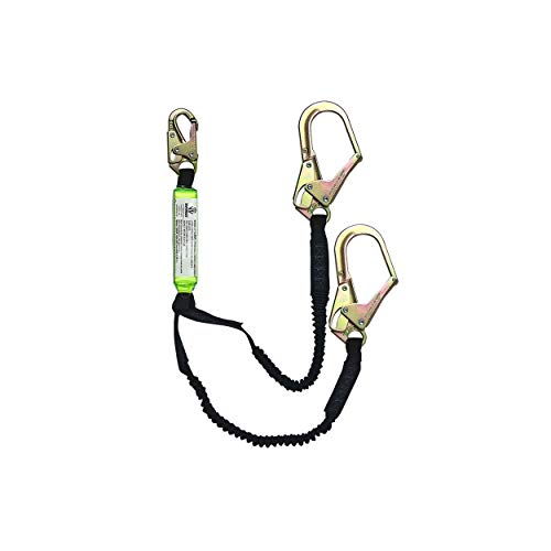 Safewaze FS576 6' Dual-Leg Stretch Energy Absorbing Lanyard w/Rebar Hooks