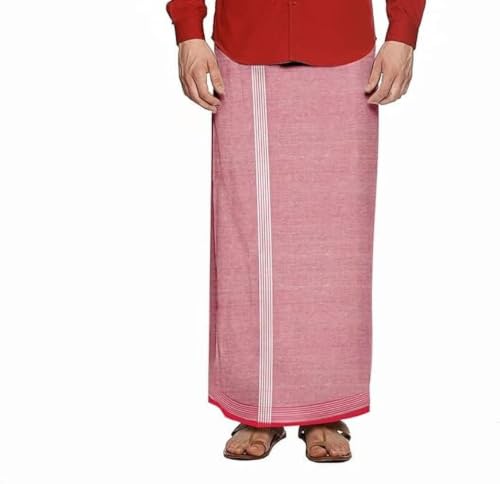 Image of Men's Cotton Lungi | Traditional Indian Wear | Soft & Breathable Checked Lungis for Daily Comfort, Home Wear & Casual Use | Free Size Wrap