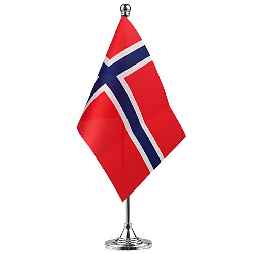 GentleGirl.USA Norway Flag Norwegian Flag Table Flag,Desk Flag,Office Flag,International World Country Flags Banners,Festival Events Celebration,Office Decoration,Desk,Home Decoration