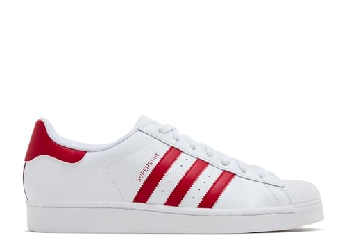 Image of adidas Superstar Mens Shoes, Footwear White /Better Scarlet /Footwear White, Size 11
