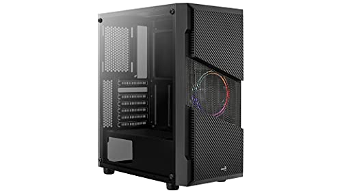 Gabinete Gamer Mid Tower Menace Saturn FRGB Preto AEROCOOL