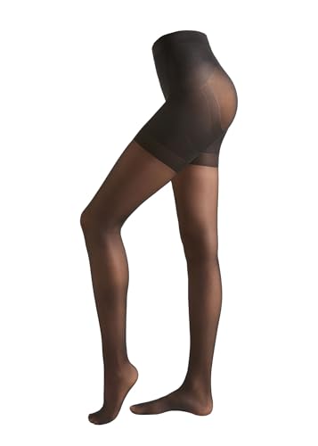 CALZEDONIA Womans Sheer Strong Sculpt 30 Denier Tights in Black Size M