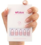 UKOKOS Press On Nails-Short ABS Natural Fit Fake Nails (Romantic City - 24 PCS)