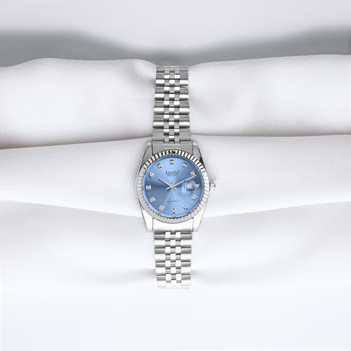 Image of Ajanta Quartz Avenza Women Analog Watch| Stainless Steel Bracelet Strap | Day & Date Display | Water Resistant | Formal & Casual Wrist Watch for Women