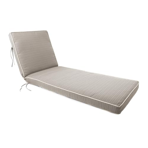 Sherry Kline Island Breeze Indoor/Outdoor Filled Corded Chaise Lounge Khaki 24"x72"x3" Band All Around & Contrast Color Cord