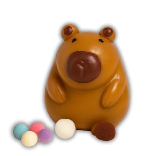 Capivara de Apertar Antistresse, Brinquedo Sensorial Macio, Marrom, com Bolinhas Coloridas