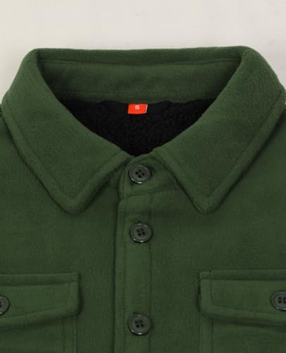 ThCreasa Boys Warm Sherpa Lined Buffalo Plaid Fleece Button Down Shirt Jacket4