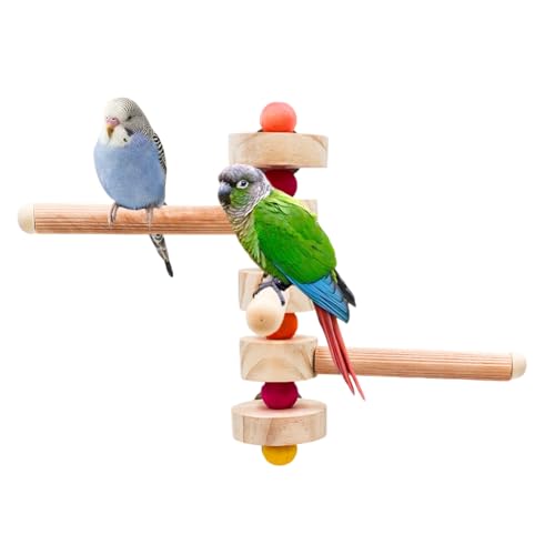 Image of Bird Perches, Wooden Bird Cage Perch with Angle Adjustable Design, Parrot Cage Accessories, Bird Toys, Parrot Perch for Budgie, Lovebird, Parakeet, Cockatiel, Quaker, Caique, Small to Medium Birds
