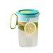 Jarra de plástico para agua con accesorio para fruta, jarra de plástico con tapa, jarra de plástico para frigorífico, jarra de agua para bebidas, zumo frío, té, zumo, leche (1550 ml, verde)