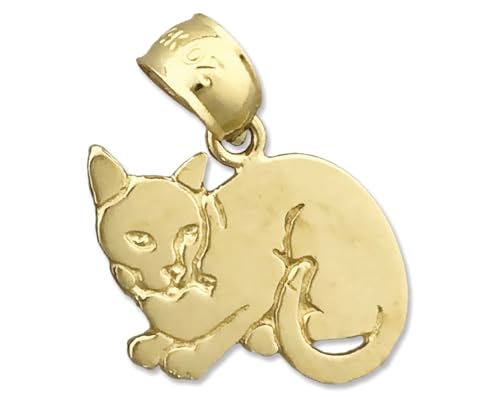 14K Gold House Cat Charm